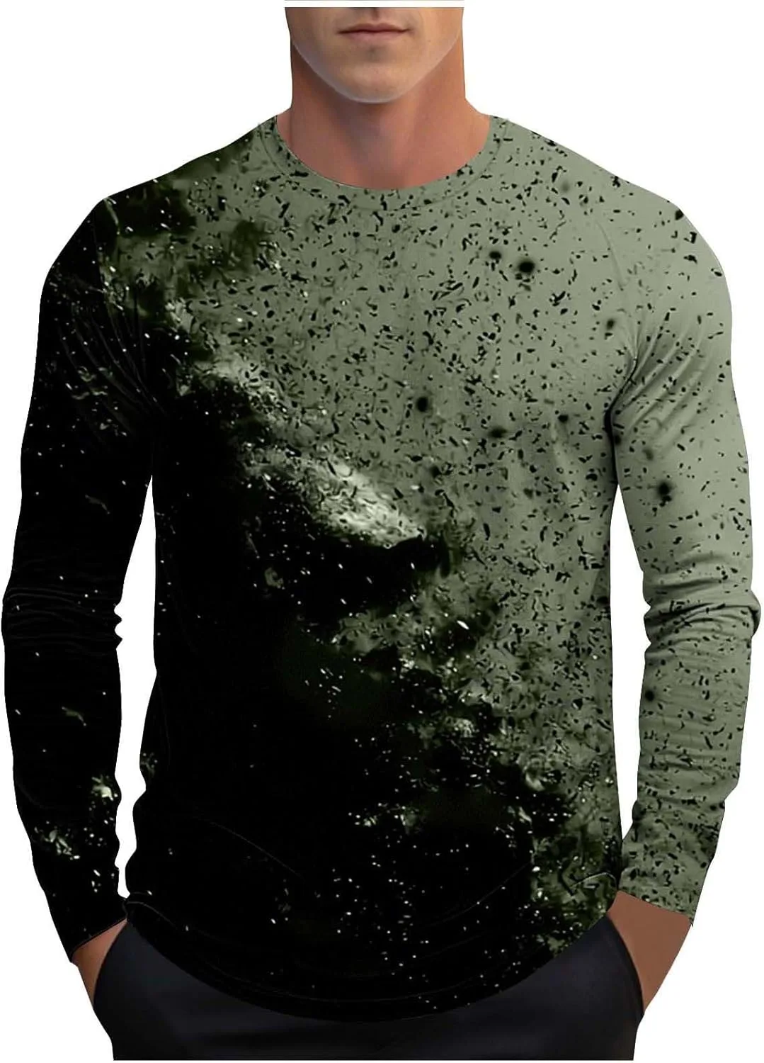 

Футболка с длинным рукавом для мужчин Color Block Sdeycui