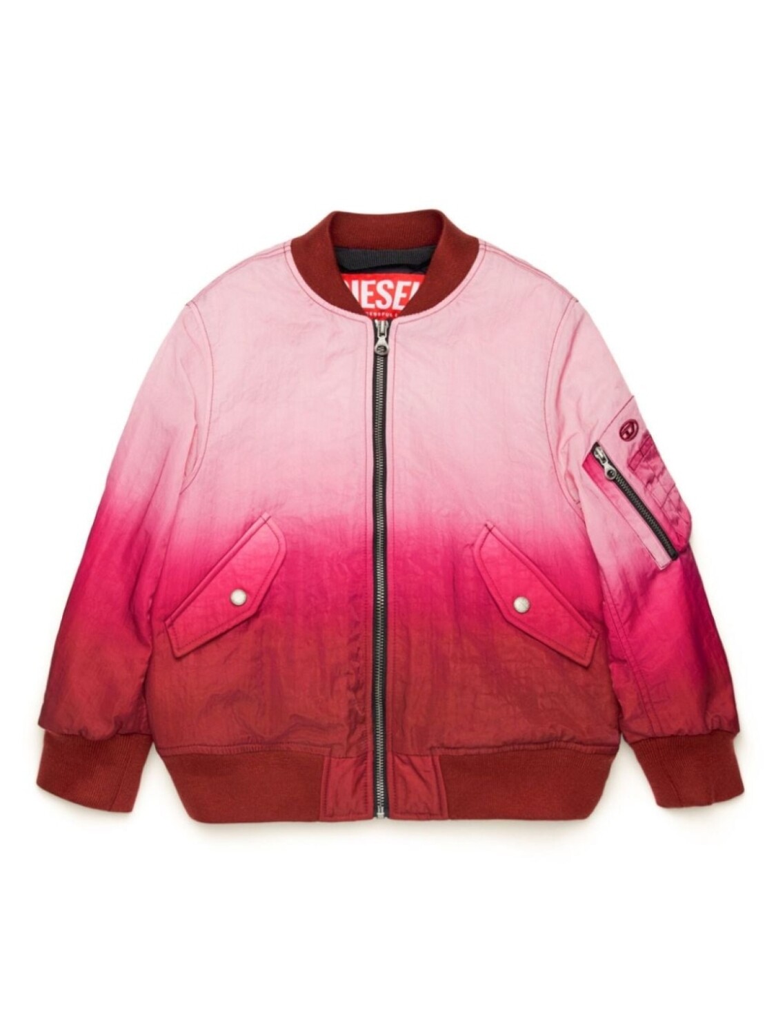 

Diesel Kids бомбер с эффектом градиента, красный