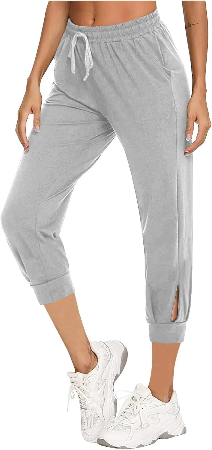 

Женские капри-джоггеры с расслабленным кроем, на шнурке, с высокой талией