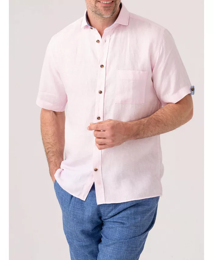 

Мужская рубашка из льна с коротким рукавом Regular Fit Koy Clothing, розовый