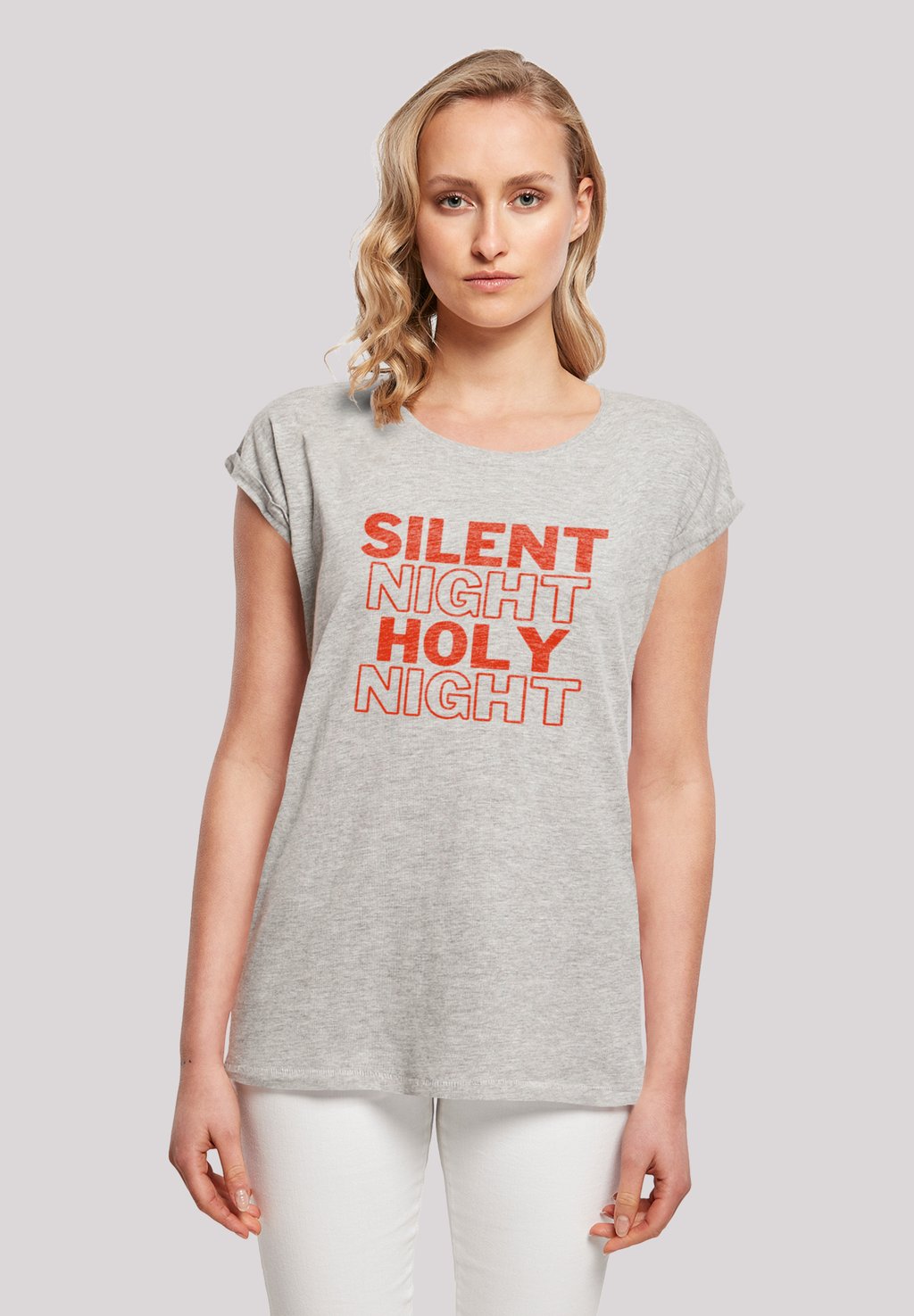 

Футболка с принтом SILENT NIGHT HOLY NIGHT WEIHNACHTEN F4NT4STIC, серый