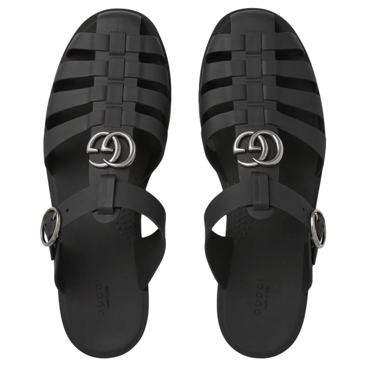 Сандалии GUCCI Mule Double G черные — фото 4