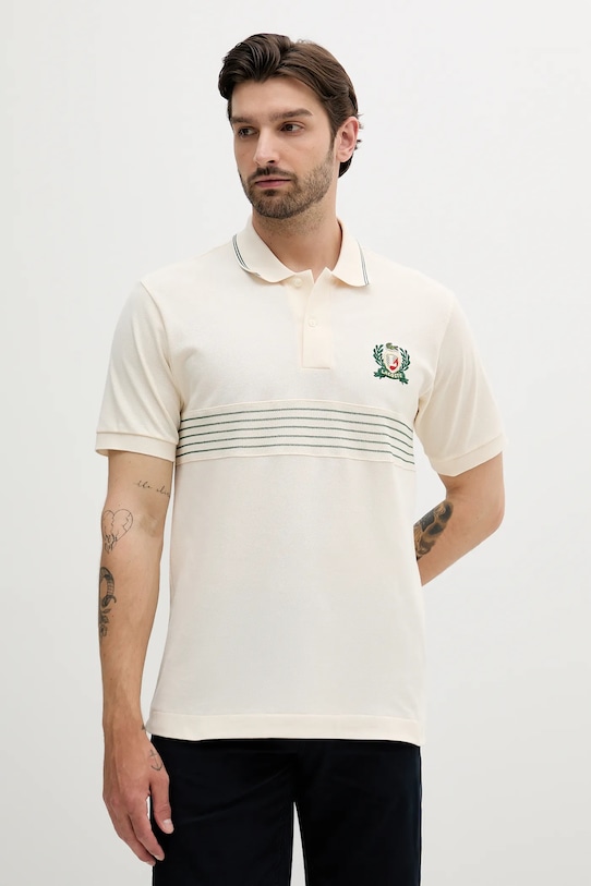 

Хлопковая поло Lacoste, бежевый