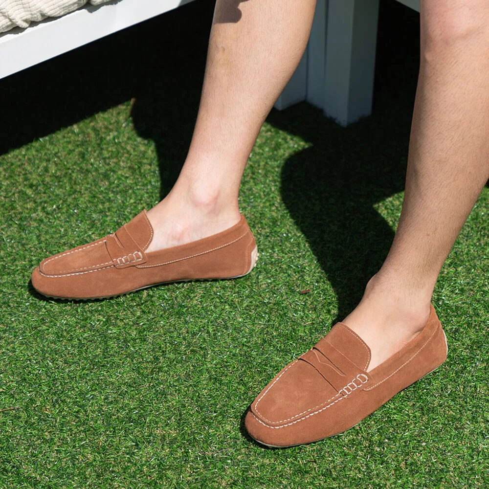 Мужские лоферы для вождения Alc600 Penny Driving Shoes, каштановые, от Allclassic — фото 2