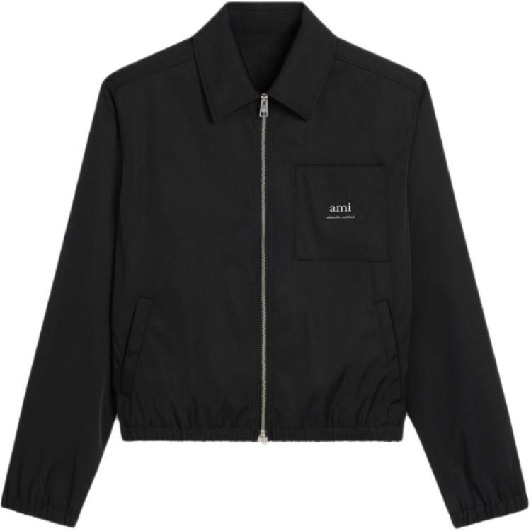 

AMIPARIS Куртка-бомбер AMI Paris с молнией и логотипом, Black