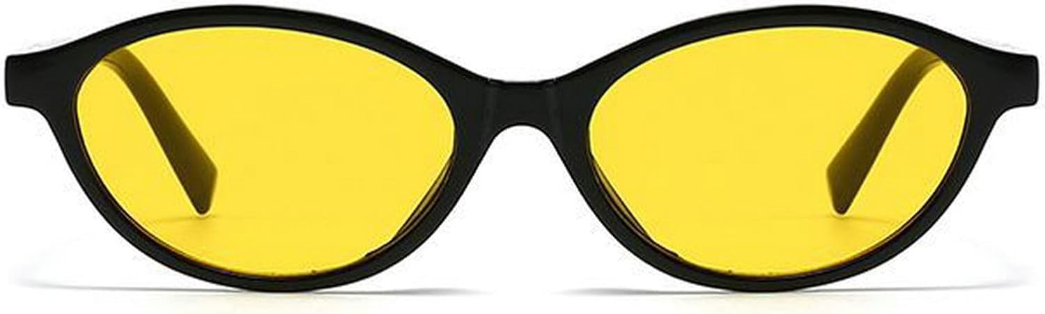 

Сексуальные маленькие овальные солнцезащитные очки для женщин, модные роскошные синие очки с защитой от УФ-излучения UV400, зеленые очки для мужчин, винтажные солнцезащитные очки mincl, Black Yellow