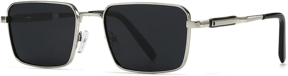 

Солнцезащитные очки с защитой UV400 | Металлические петли, маленькая оправа, цветные линзы | Для женщин и мужчин, для занятий спортом на открытом воздухе и вождения DSVIGF, Silver