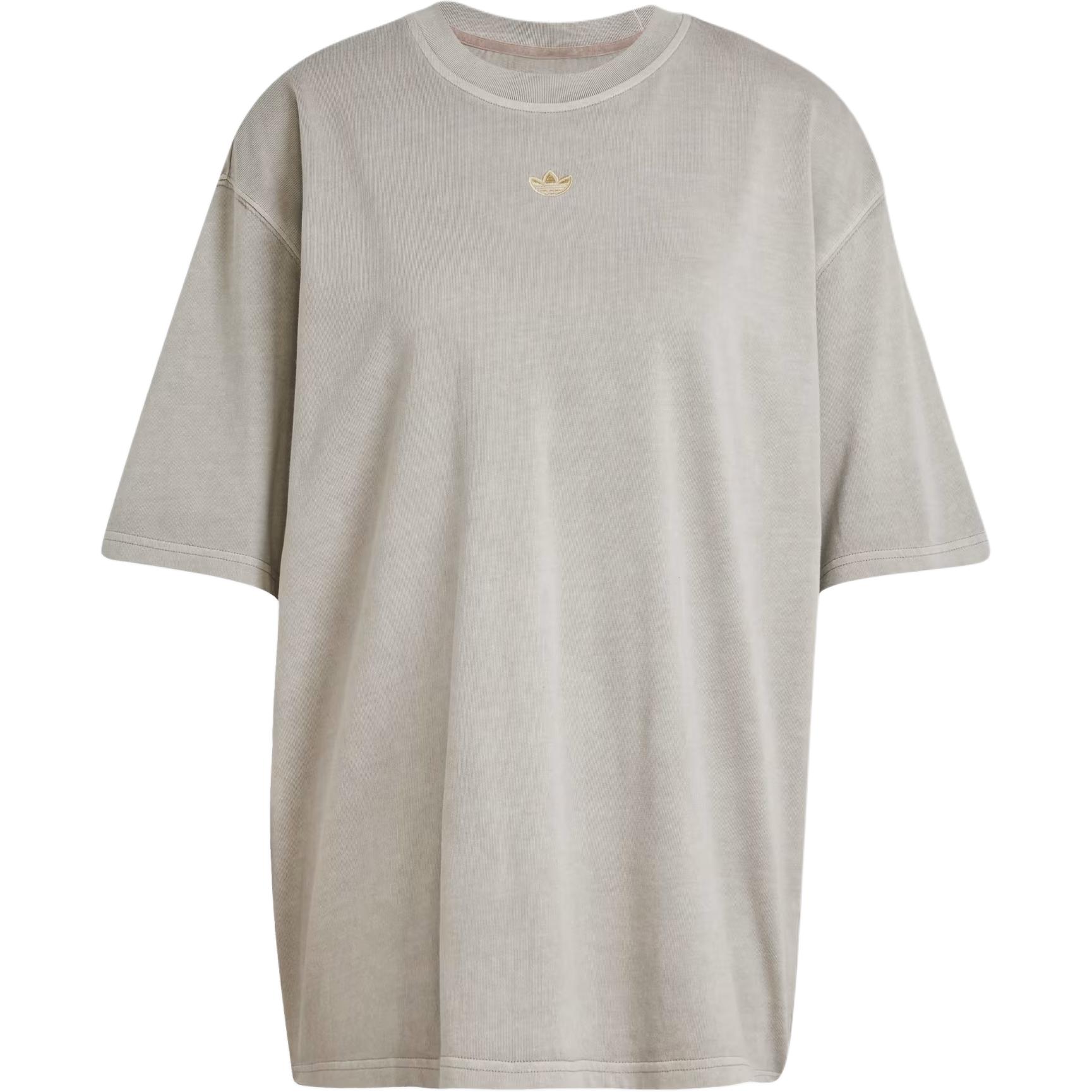 

Adidas Originals Постиранная оверсайз футболка женская silver pebble, Серебристый, Adidas Originals Постиранная оверсайз футболка женская silver pebble