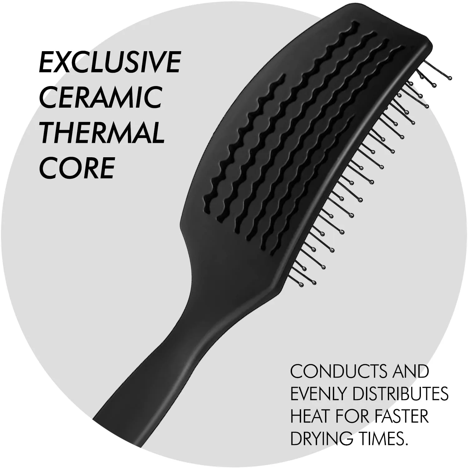 Термоизолирующая щетка Sam Villa Thermal Ionic Pro Vent Brush для быстрой сушки феном и гладкой укладки., Black — фото 3