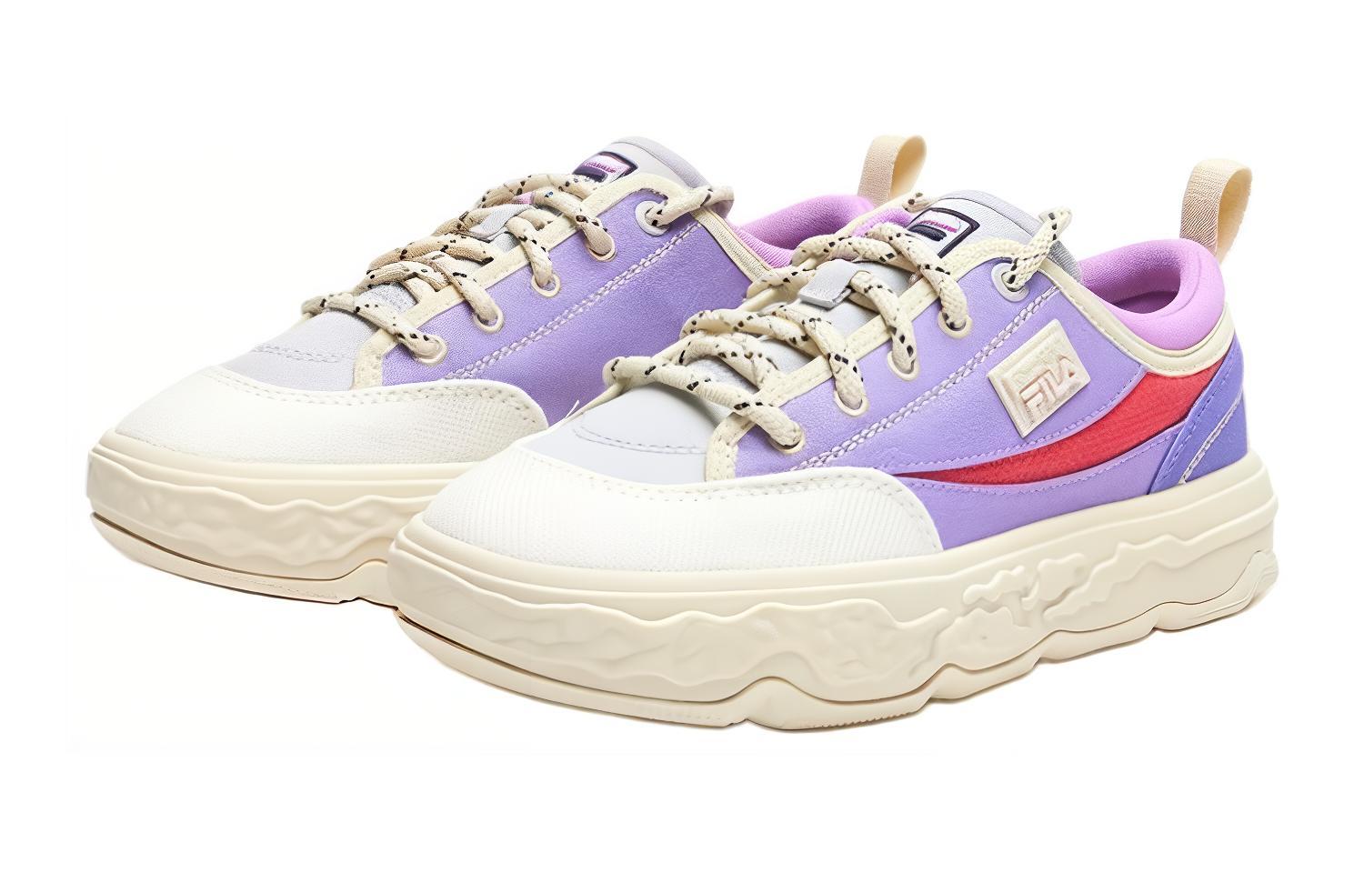 FILA KIDS Низкие, износостойкие, противоскользящие детские кроссовки для скейтбординга Heritage-FHT, фиолетово-бежевые, для подростков — фото 3