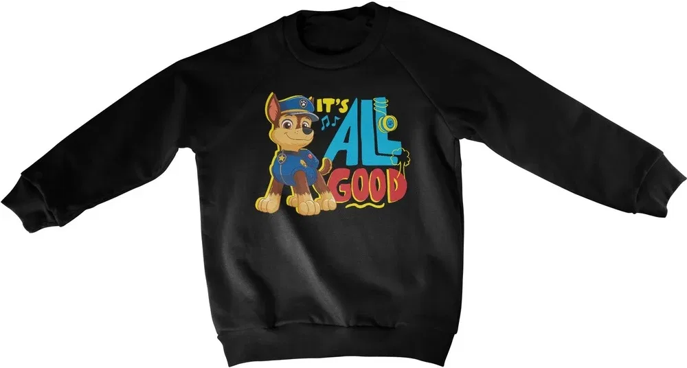 Свитшот детский с принтом, Paw Patrol, черный