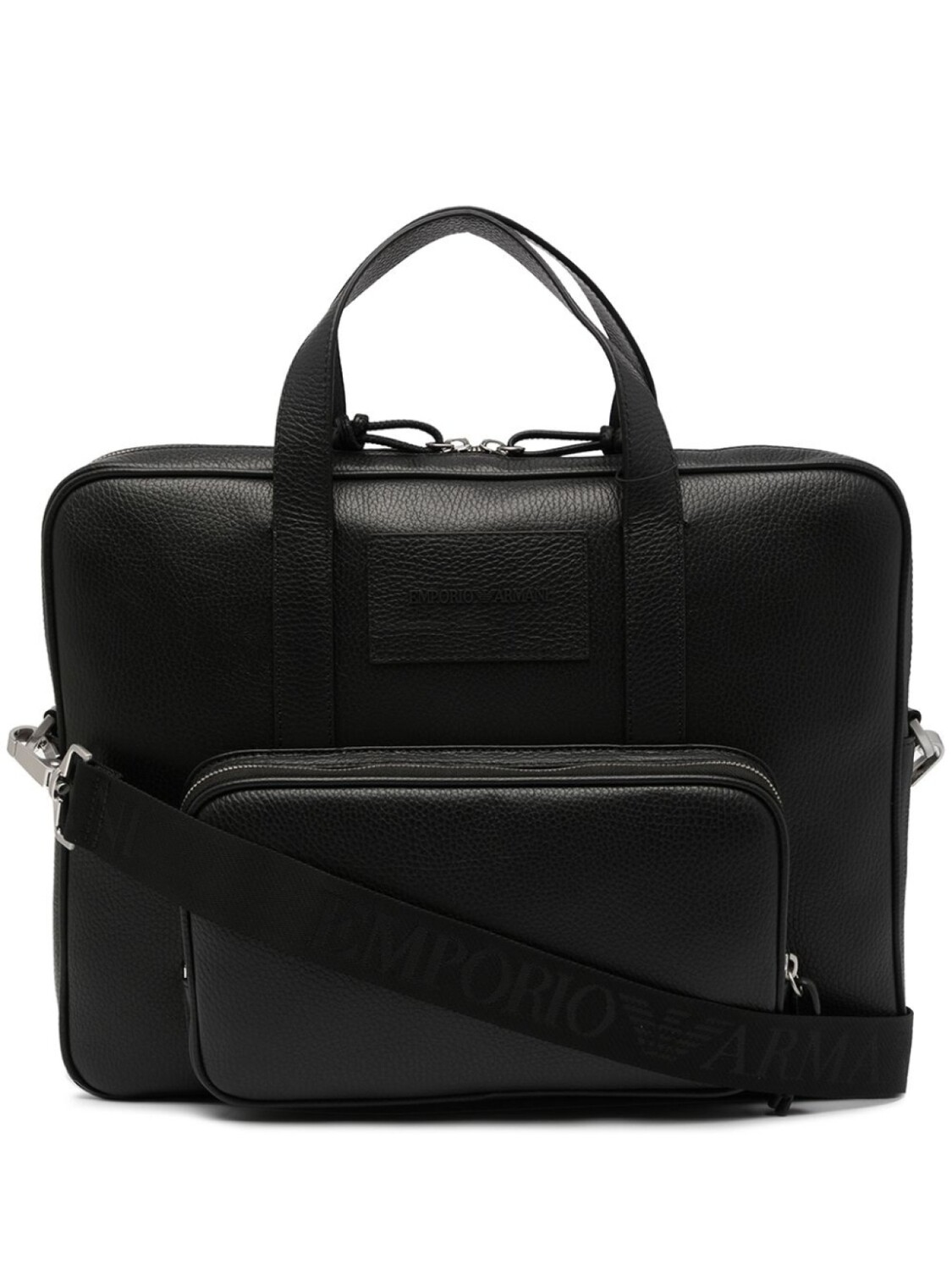 

Emporio Armani портфель с нашивкой-логотипом, черный