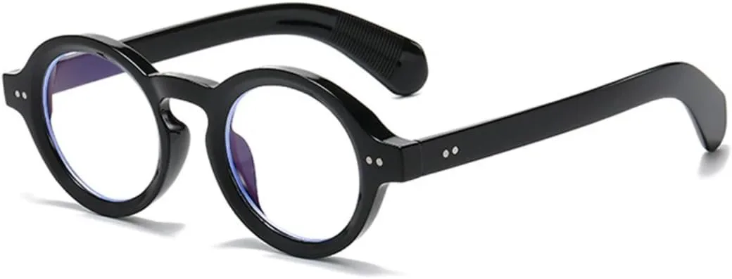 

Ретро круглые женские солнцезащитные очки с модными заклепками, мужские панк-очки с защитой от УФ-излучения UV400 и леопардовым принтом UATXTAU, Black Clear