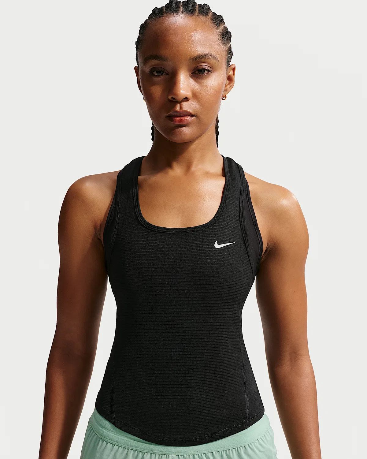 Женский топ Nike Tempo Dri-FIT из сетки с укороченным кроем, Black/Black/White