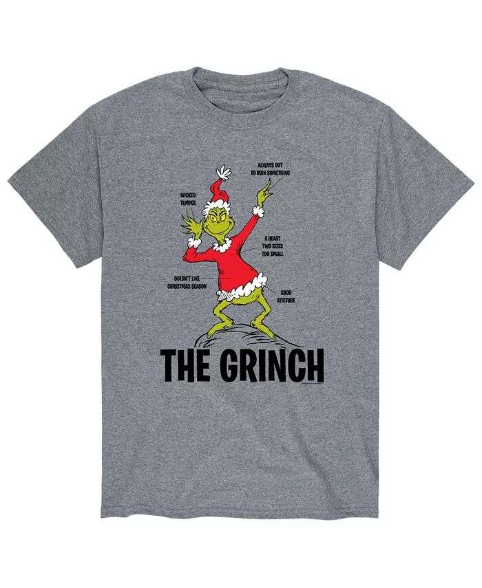 

Мужская футболка Dr. Seuss The Grinch AIRWAVES, серый