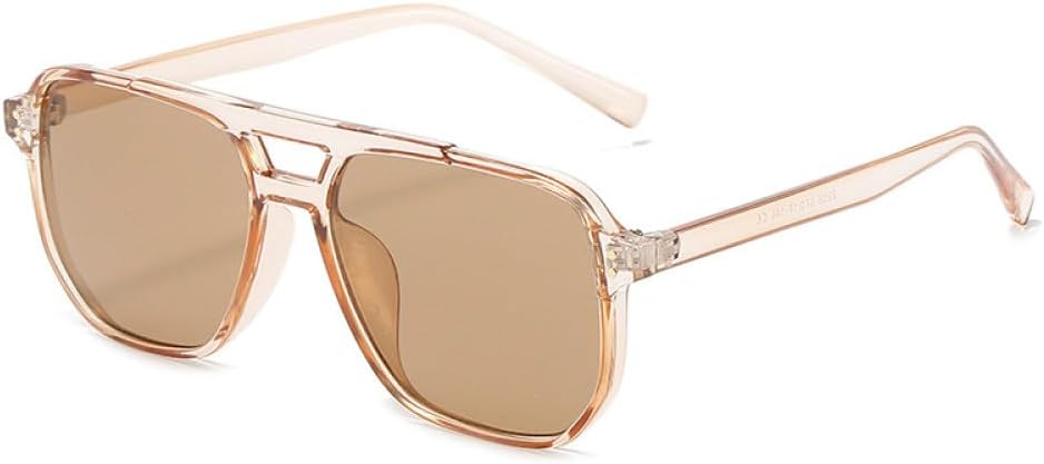 

— Ретро-солнцезащитные очки с двойной перемычкой, квадратной формы, для женщин, модные сине-оранжевые градиентные оттенки, защита от ультрафиолета UV400, для мужчин MTZJH, One Color