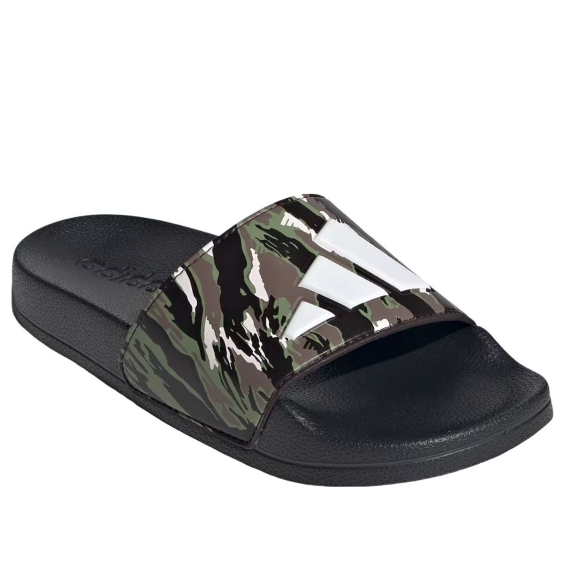 (PS) Сандалии Adidas Adilette Shower Logo Sandal 'Black Chalk White Tent Green' — фото 4