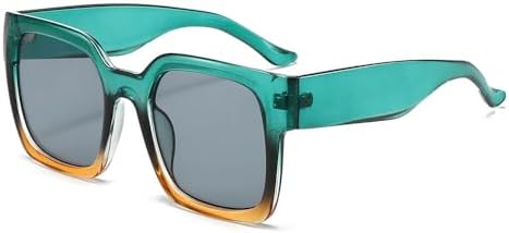 

Крупные квадратные солнцезащитные очки для женщин в винтажной градиентной оправе, модные женские солнцезащитные очки зеленого цвета с защитой от УФ-излучения UV400 MTZJH, Green