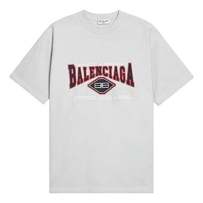 

Футболка Balenciaga BB Authentic Jersey Apparel T-Shirt Large Fit 'Light Grey', серый