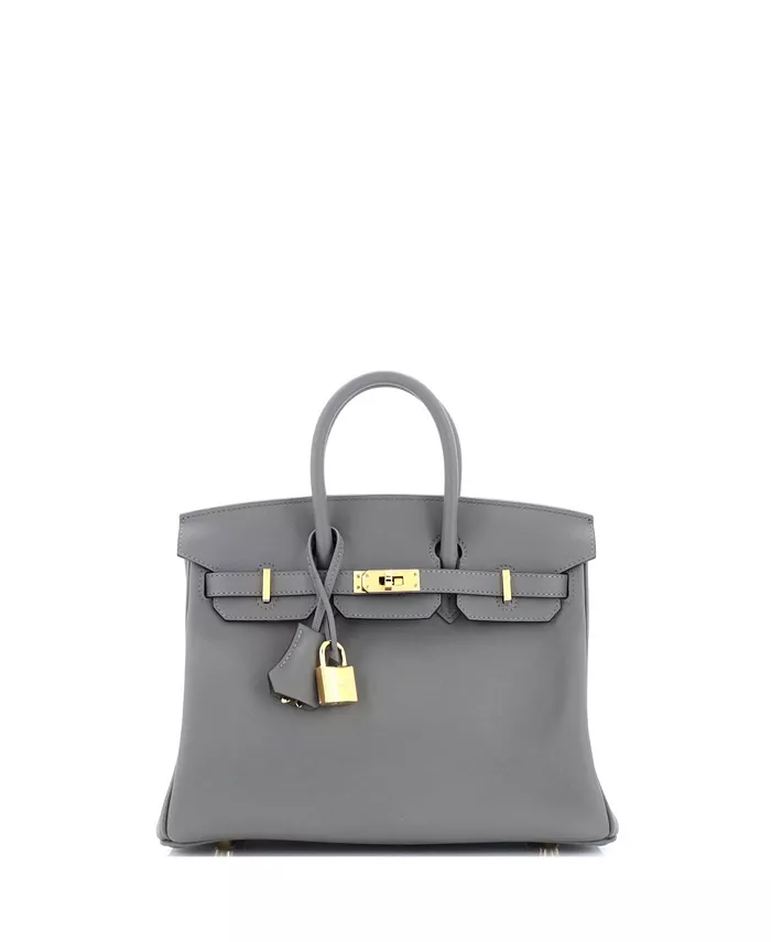 

Сумка Birkin 25 серого цвета из кожи Swift с золотой фурнитурой Pre-Owned HERMÉS, серый