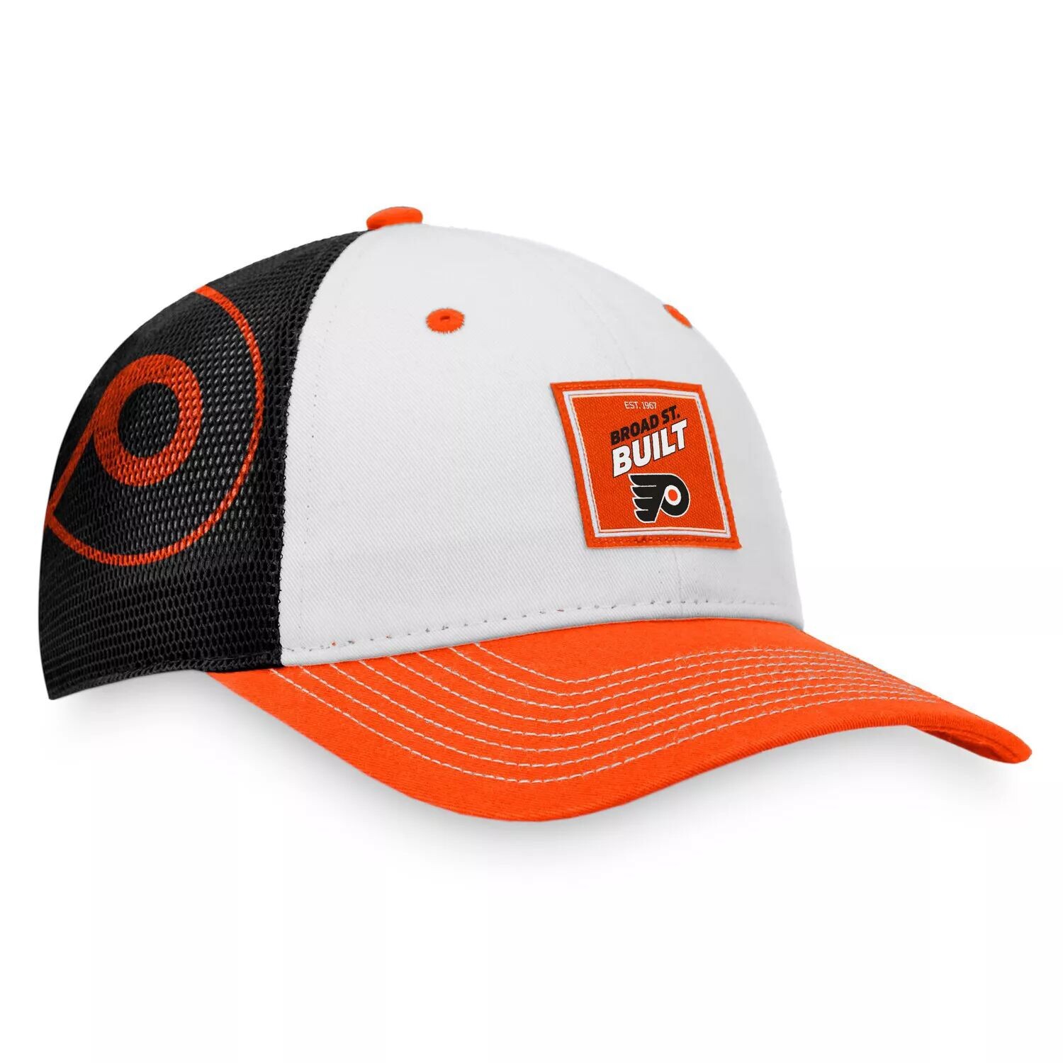 

Мужская кепка Snapback с логотипом Fanatics оранжевого/белого цвета Philadelphia Flyers Block Party