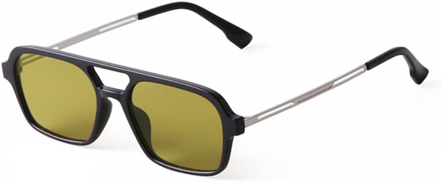 

Солнцезащитные очки прямоугольной формы для женщин и мужчин, винтажные оранжево-голубые солнцезащитные очки, женские очки с защитой от УФ-излучения UV400 LANGSER, C4 Yellow Green