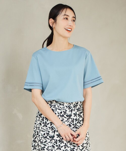 

Топ хлопковый с вышивкой на рукавах J.PRESS, зеленый