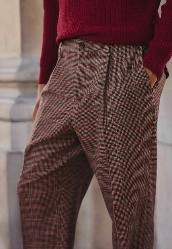 Классические клетчатые брюки от костюма Next, Tan Red — фото 4