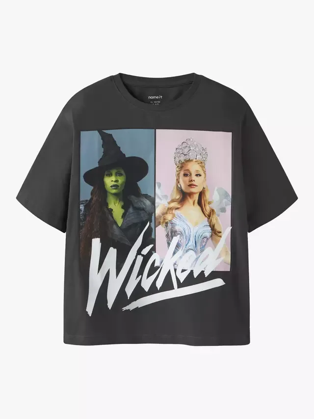 Детская футболка с коротким рукавом из смесовой хлопковой ткани NAME IT, черная Wicked