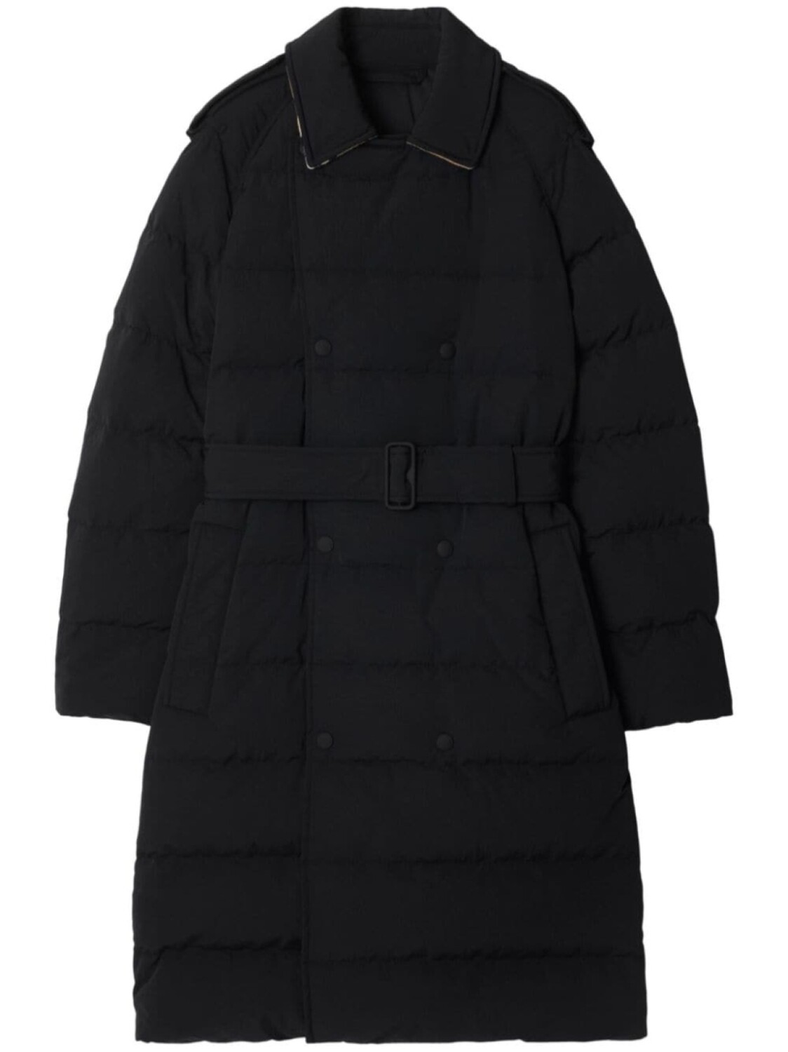 

Нейлоновый пуховик средней длины Burberry, черный