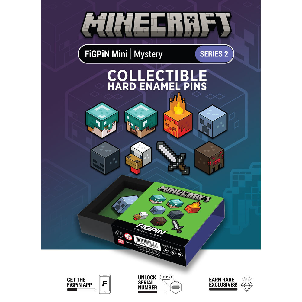 

Аксессуары FiGPiN FiGPiN Mystery Mini Pins: Minecraft - Series 2
