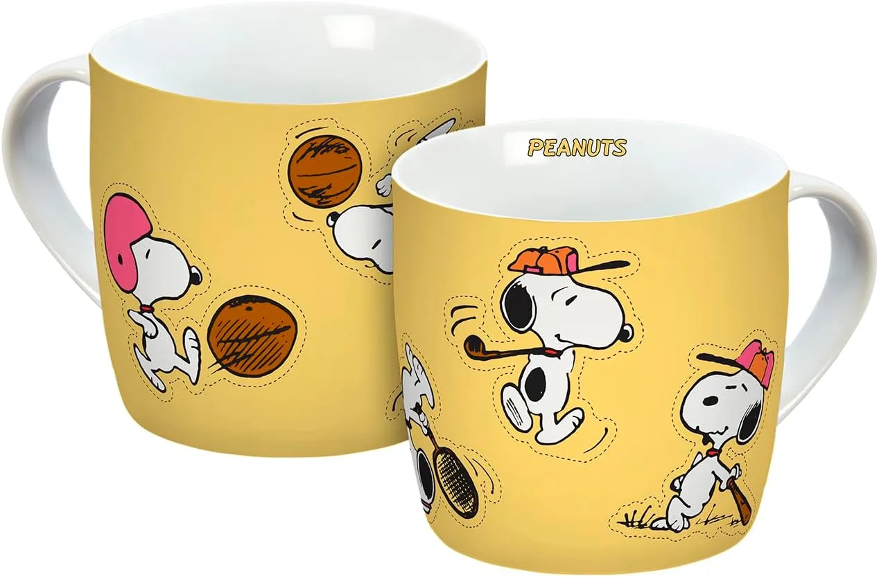 Кружка Peanuts Persistence 300 мл, фарфоровая, желтая Gedalabels