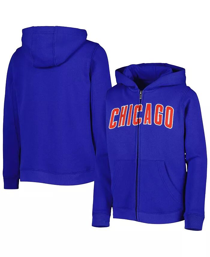 

Толстовка с капюшоном из флиса с надписью Royal Chicago Cubs на молнии для больших мальчиков и девочек Outerstuff