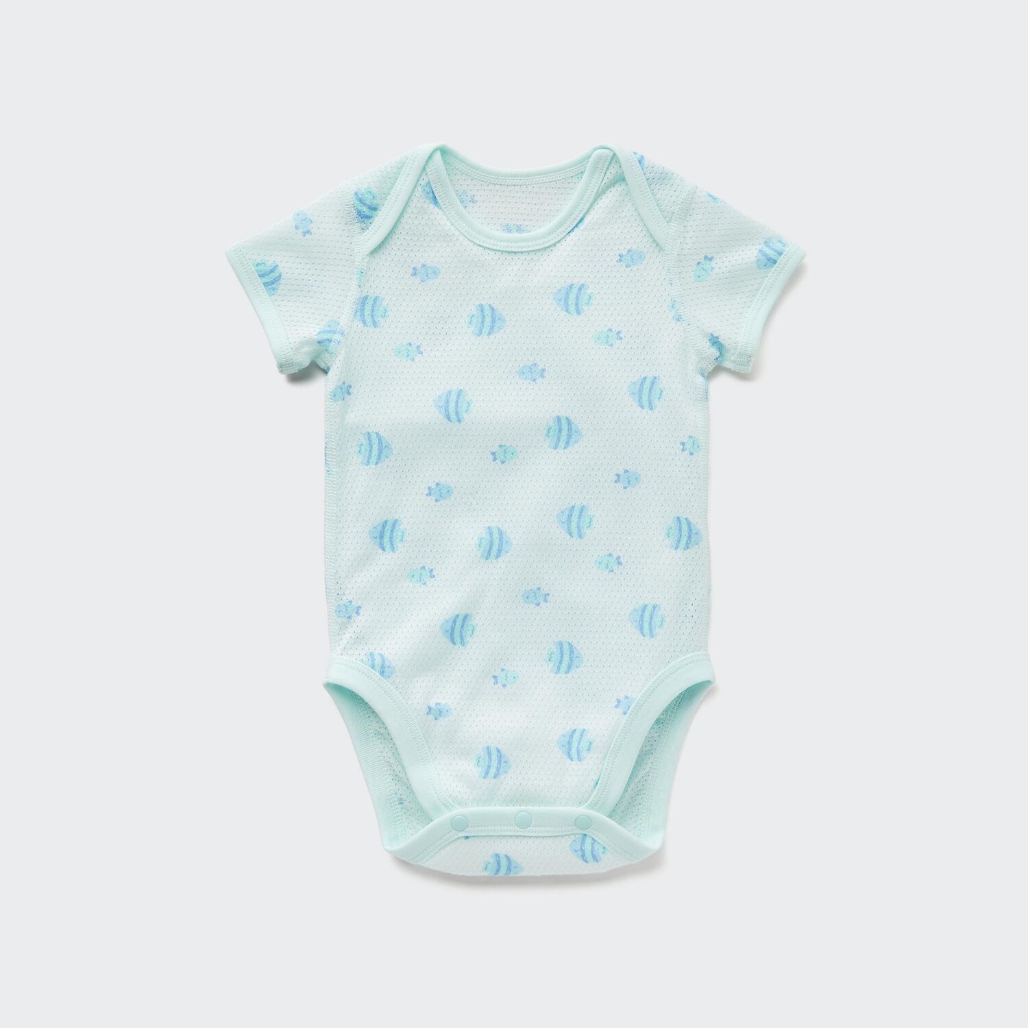 

Боди UNIQLO Joy of Print из хлопковой сетки с короткими рукавами, синий