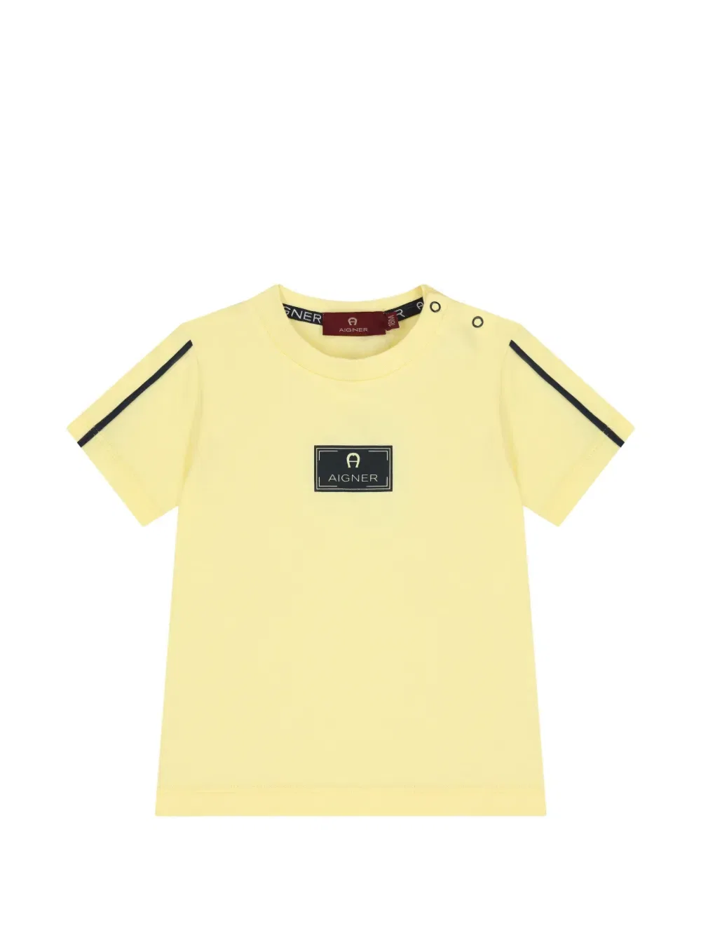 Футболка с логотипом на груди Aigner Kids, желтый