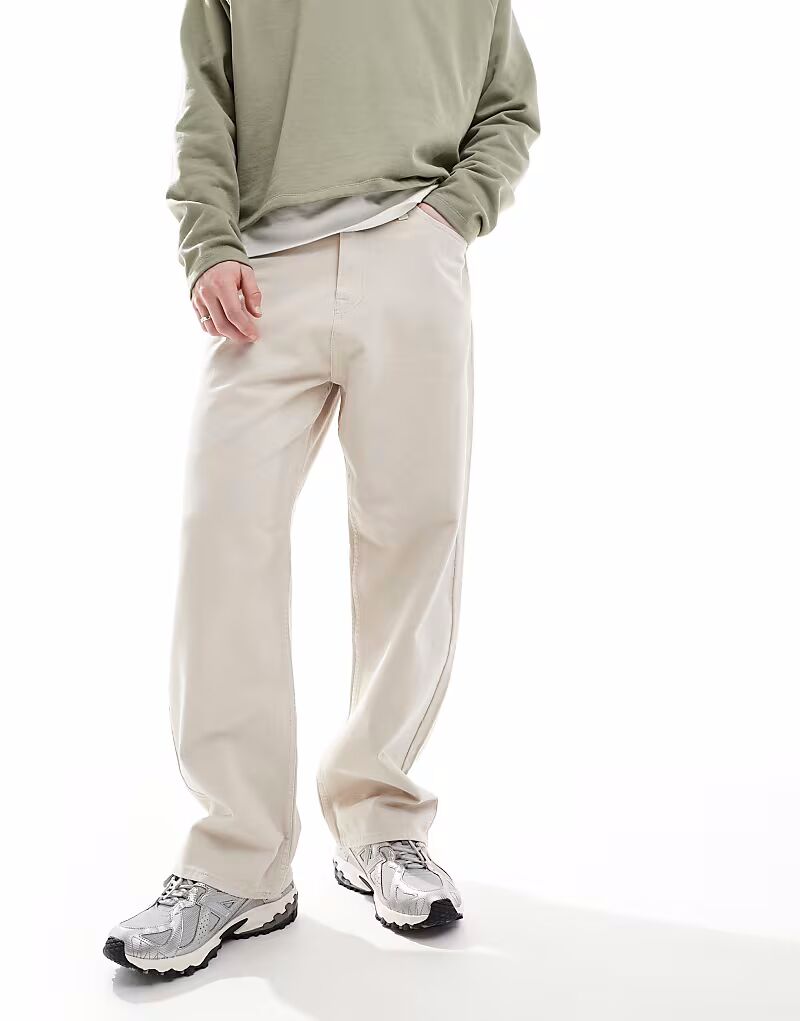 

Брюки Jack & Jones Alex широкого кроя цвета экрю
