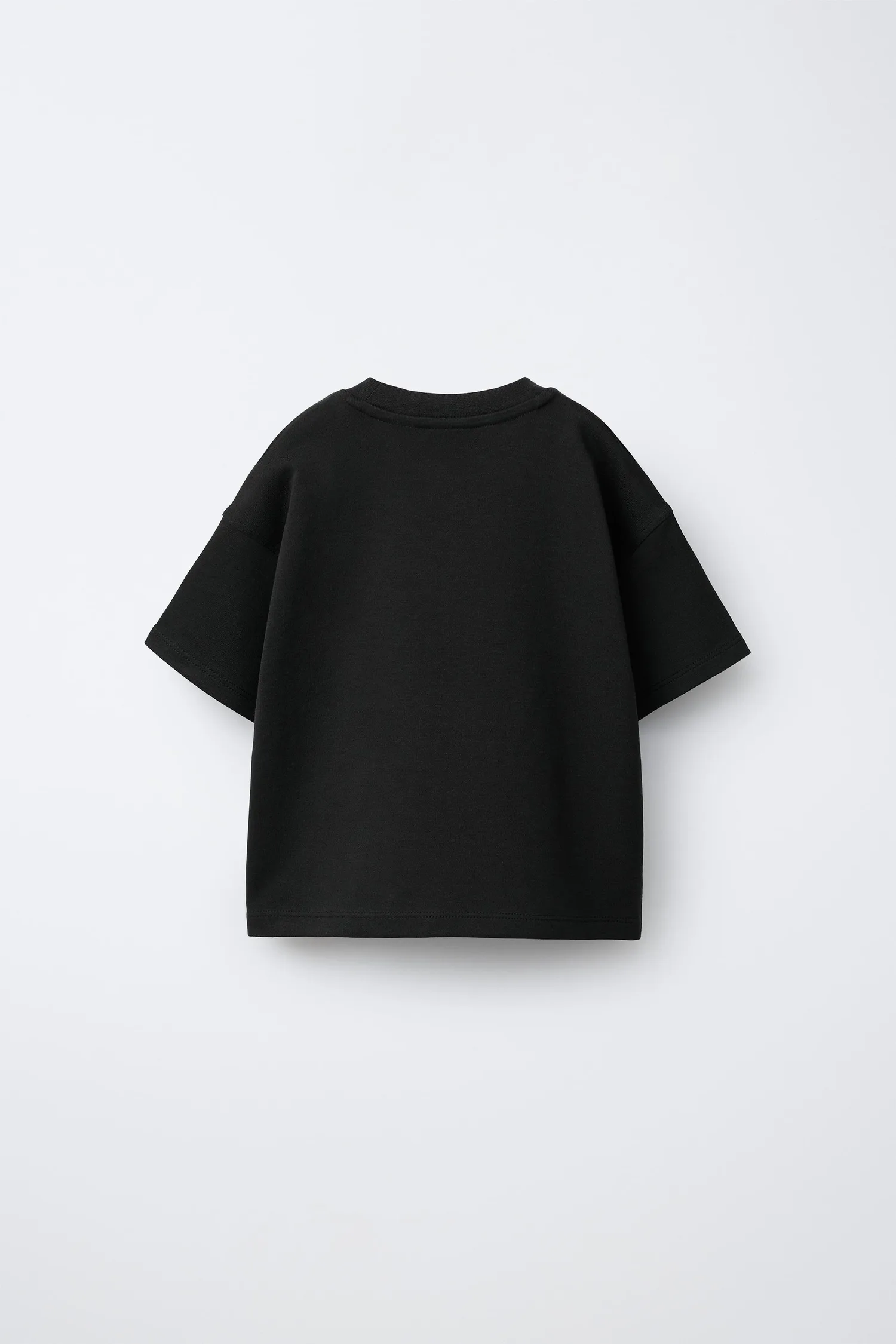 Простая футболка из трикотажа с переплетенными нитками Zara, черный — фото 2