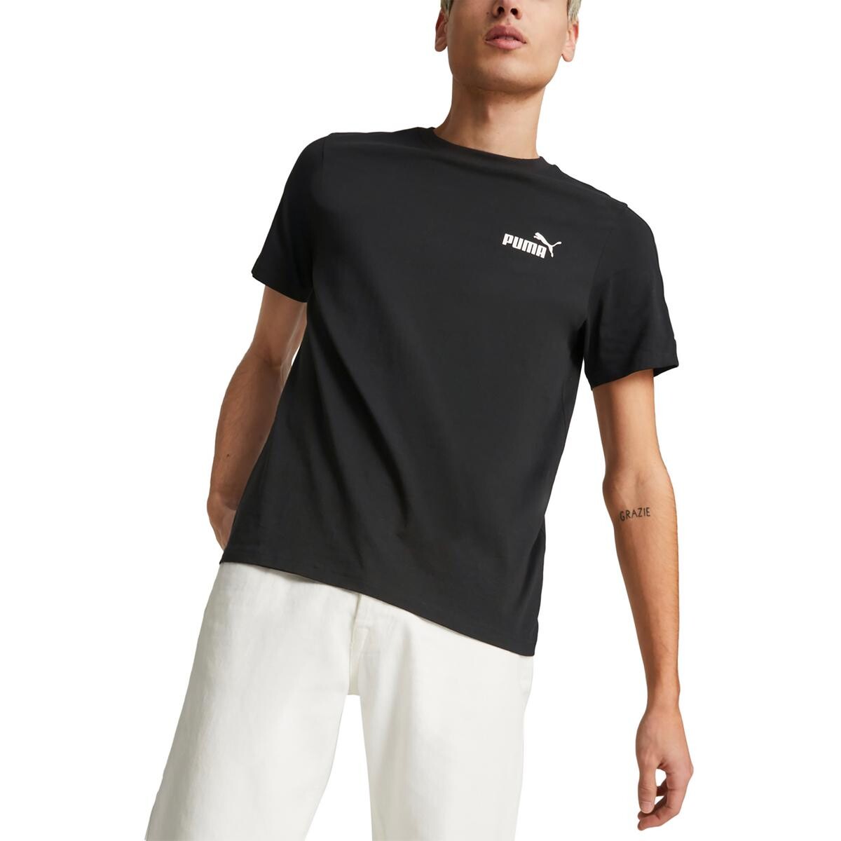 

Мужская футболка с круглым вырезом и логотипом Puma, цвет Puma Black