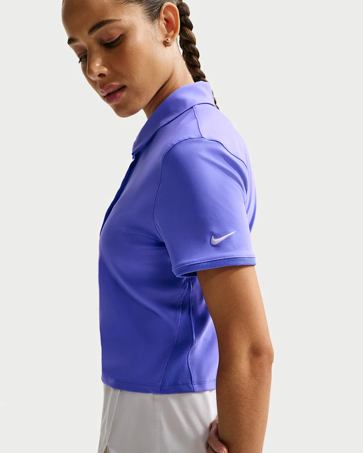 Женское поло Nike Victory Dri-FIT с коротким рукавом и укороченным кроем, Sapphire/White — фото 2