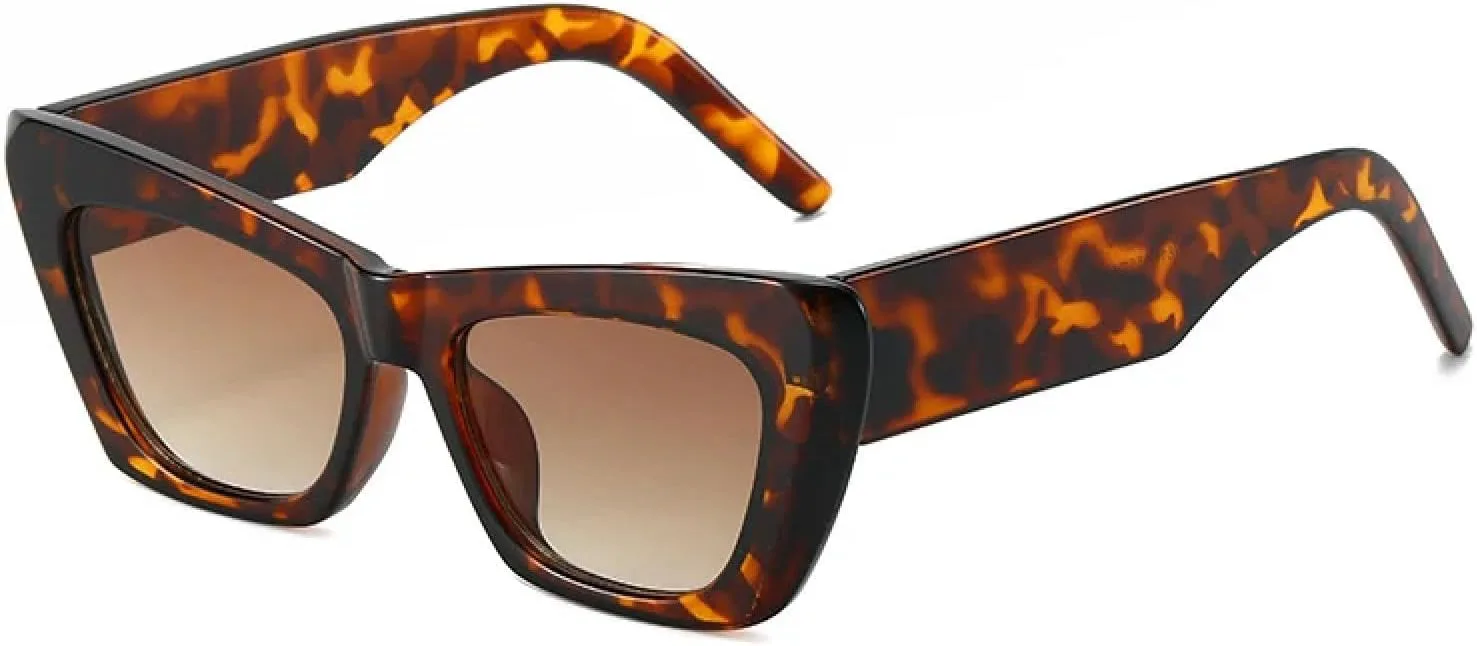 

Модные женские солнцезащитные очки с градиентной оправой и цветными вставками, модель «кошачий глаз», прозрачные, для активного отдыха TVTBBVV, C2leopardgrey