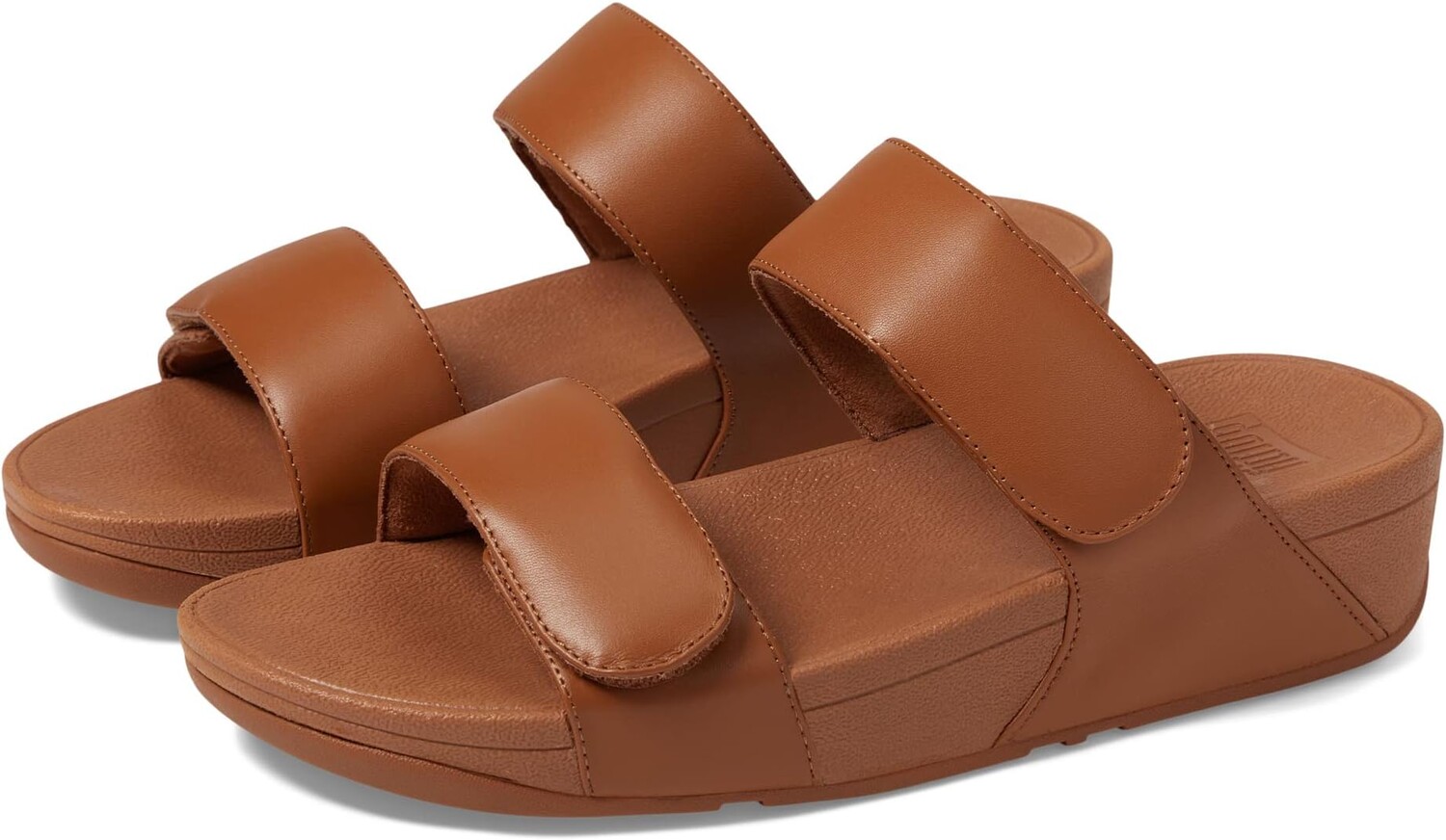 Босоножки Lulu Adjustable Leather Slides FitFlop, цвет Light Tan 2