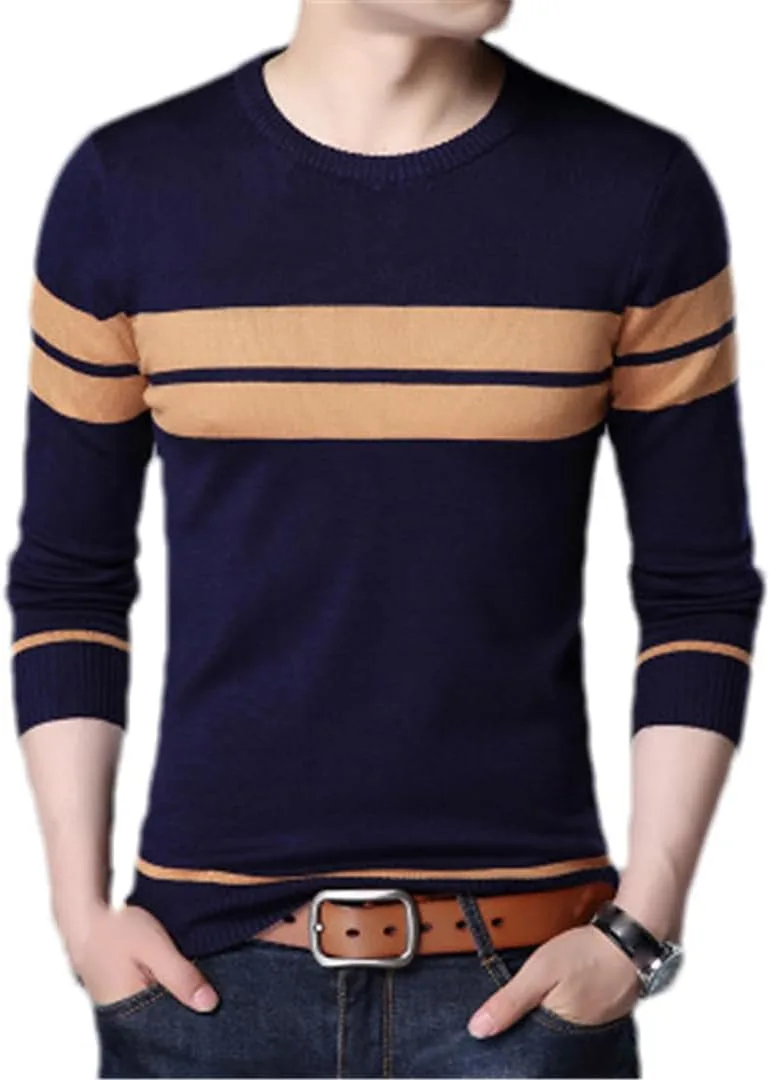 

Свитер мужской Casual Pullover O-Collar осенний Round Neck Patchwork