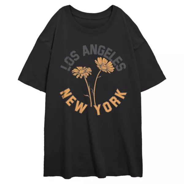 

Футболка Juniors Los Angeles New York Flowers с большим рисунком Unbranded, черный