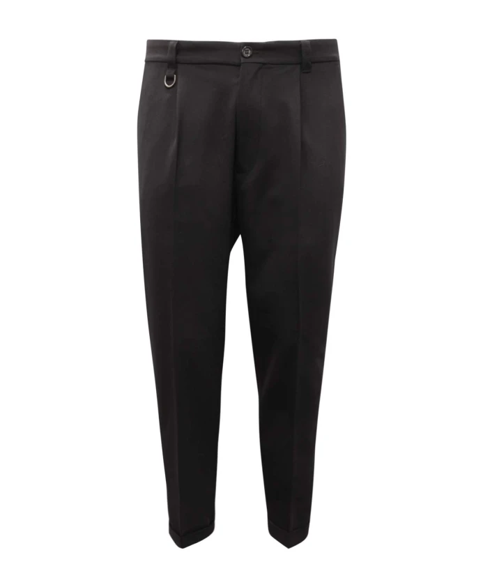 

Брюки из смесовой шерсти черного цвета Paolo Pecora, черный