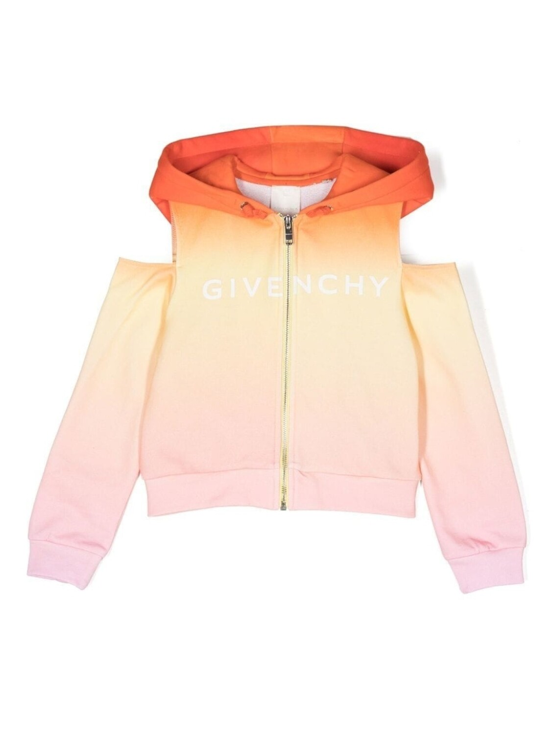 

Givenchy Kids толстовка на молнии с эффектом омбре, оранжевый