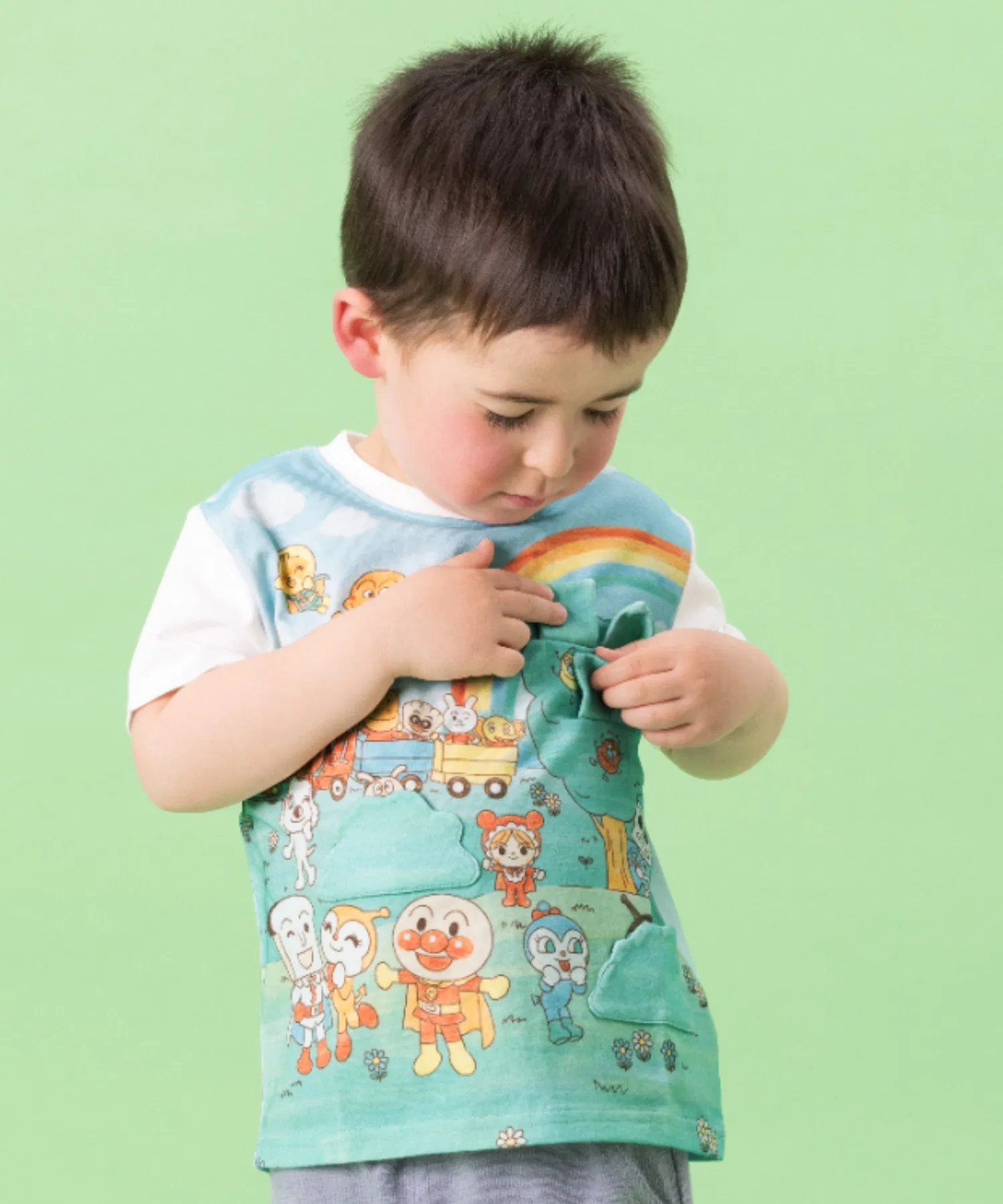 Детская футболка ANPANMAN KIDS COLLECTIONめくれる！かくれんぼTシャツ — фото 3