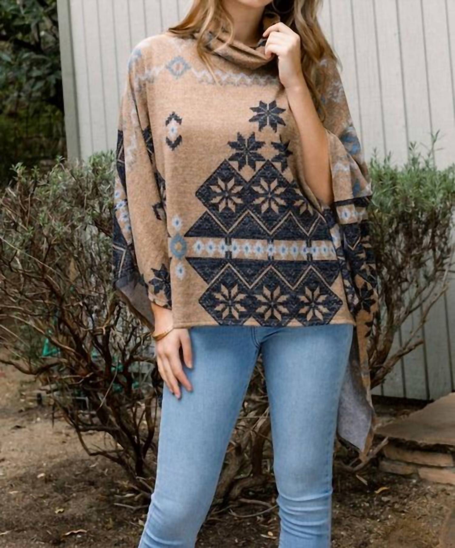 

Пончо Montana Cowl Neck в цвете Camel Oddi