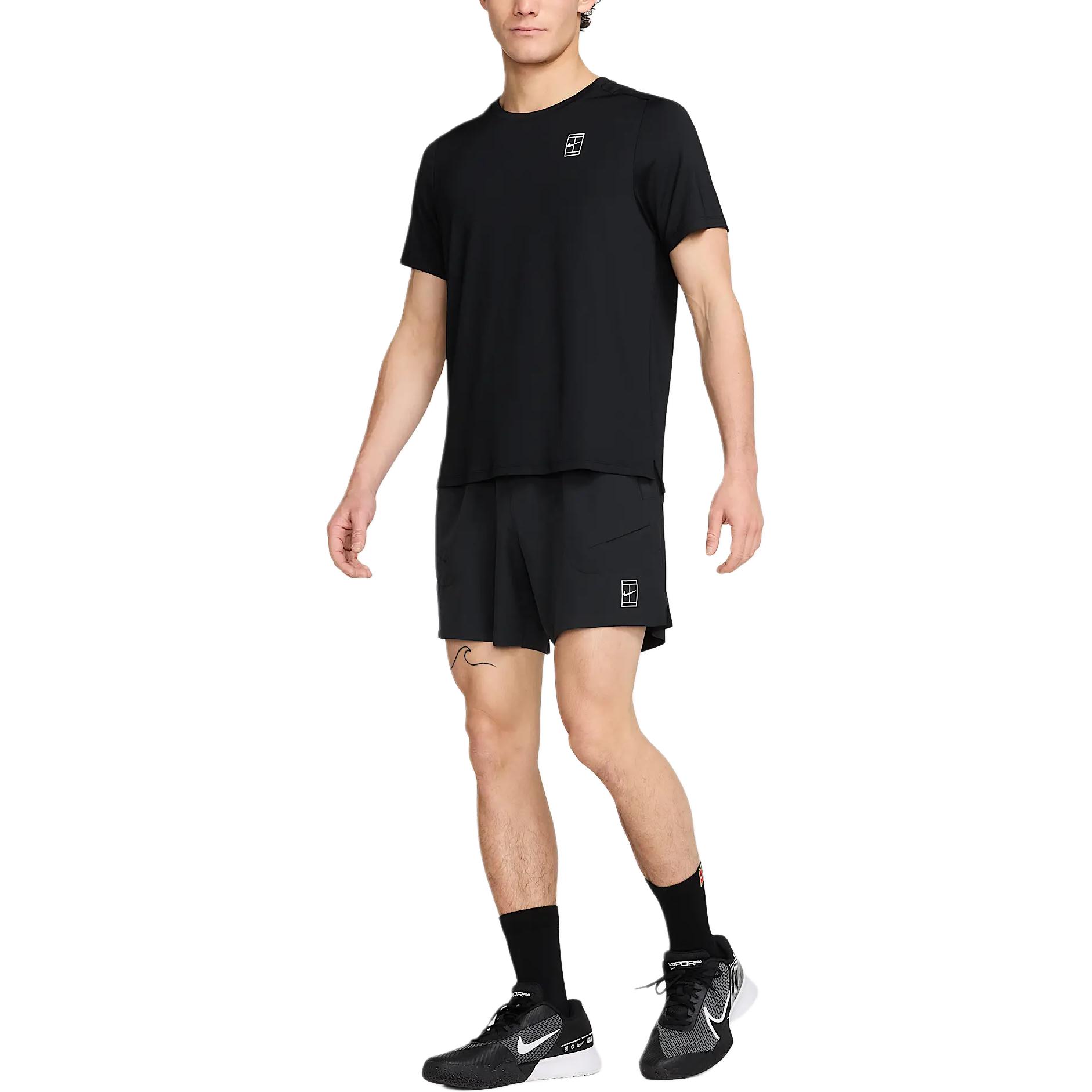 Nike Мужские шорты для тенниса dri fitadvantage черный/белый — фото 3