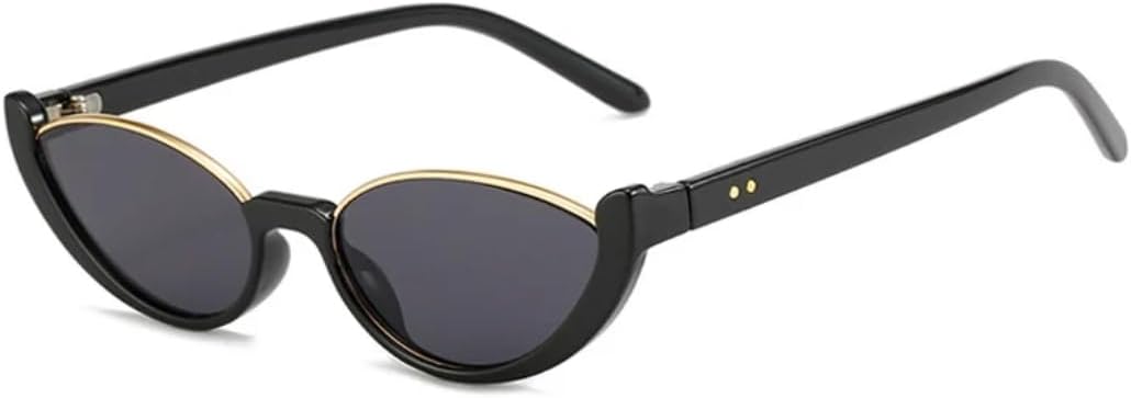 

Солнцезащитные очки для мужчин и женщин - защита UV400 - маленькие, «кошачий глаз», черный леопардовый принт, для занятий спортом на открытом воздухе и вождения DSVIGF, Black-black