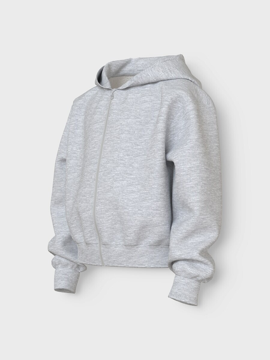 Худи NAME IT Zip-Up Hoodie, светло-серый — фото 3